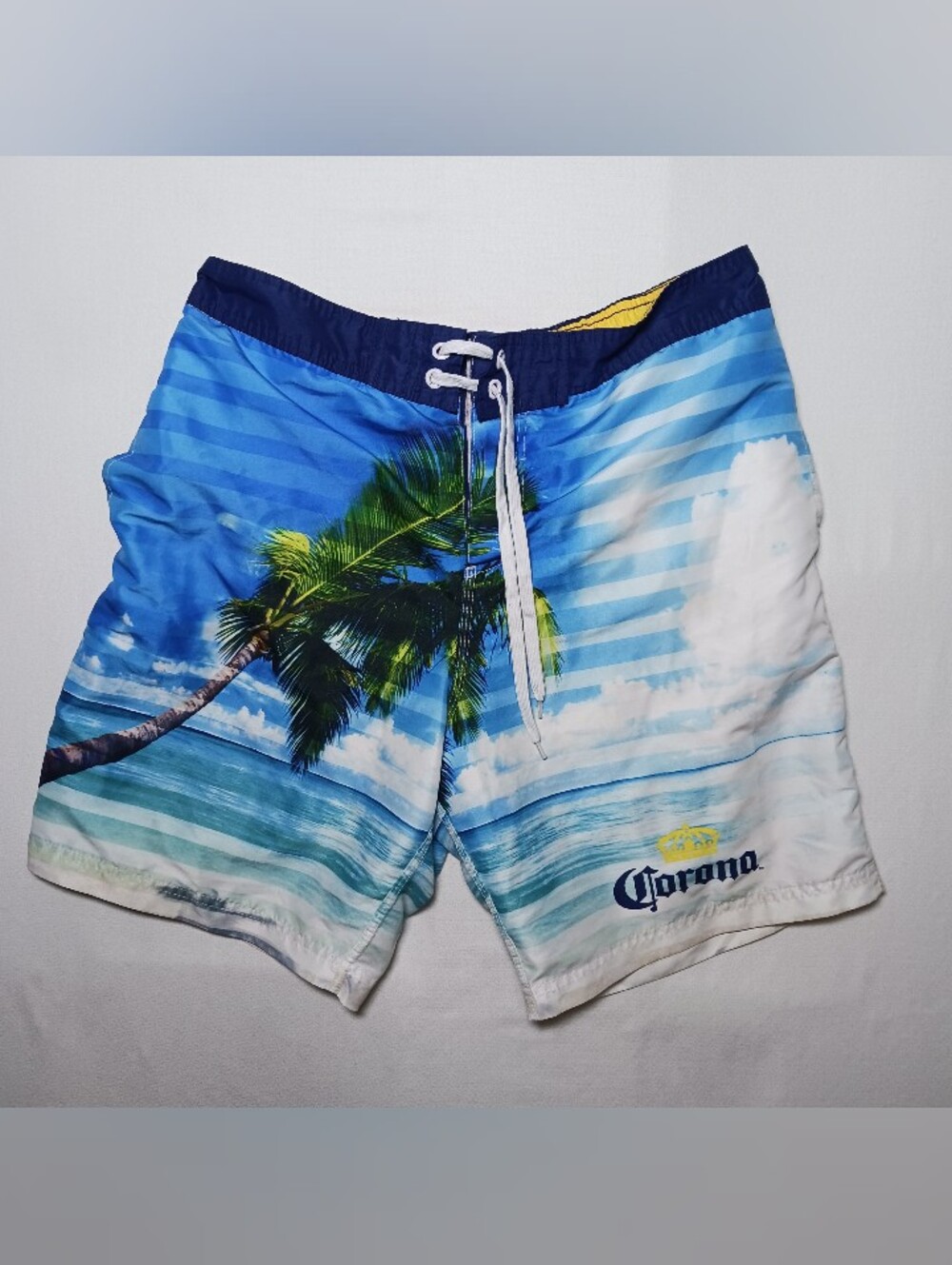 Corona Extra Mens Tropical Swim Trunks XL Blue